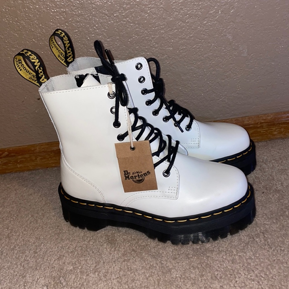 White platform doc martens boots brand new